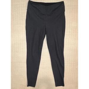 TEEZHER Navy Ankle Leggings L Women Stretch Knit Cotton Blend Elastic Waist